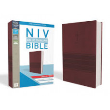 NIV Large Print Value Thinline - Burgundy Leathersoft