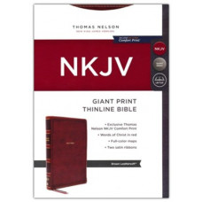 NKJV Giant Print Thinline Bible - Brown Leathersoft