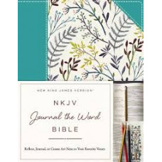 NKJV Journal the Word Bible - Teal Floral Hardcover