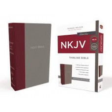 NKJV Thinline Bible - Red Letter Edition Burgundy/Gray Cloth Over Board