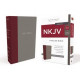 NKJV Thinline Bible - Red Letter Edition Burgundy/Gray Cloth Over Board