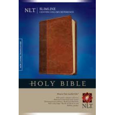 NLT Slimline Centre Column Reference Bible - Brown / Tan Leatherlike