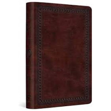 ESV Large Print Compact Bible - Tru Tone Mahogany Border Design