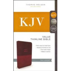 KJV Value Large Print Thinline Bible - Burgundy Leathersoft