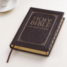 KJV Large Print Thinline Bible - Dark Brown Faux Leather