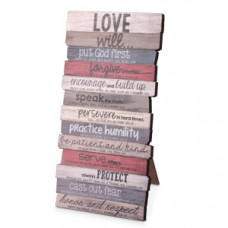 Love Will - Wooden Stacked Desk Top Plaque,