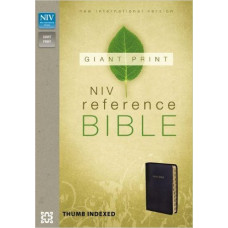 NIV Giant Print Reference Bible - Thumb Indexed - Black Leather Look