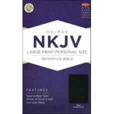 NKJV Large Print Personal Size Reference Bible - Black LeatherTouch