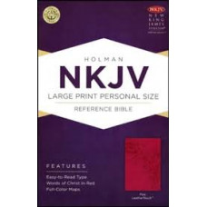 NKJV Large Print Personal Size Reference Bible - Pink LeatherTouch