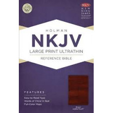 NKJV Large Print Ultrathin Reference Bible - Charcoal LeatherTouch