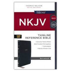 NKJV Thinline Reference Bible - Black Leathersoft Thumb Index