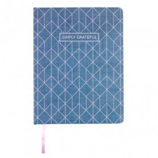 Simply Grateful Gratitude Journal - Denim Pattern Linen